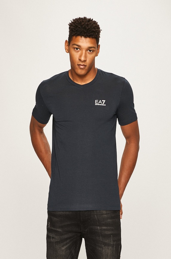 EA7 Emporio Armani - T-shirt elasztánnal sötétkék 8NPT53.PJM5Z