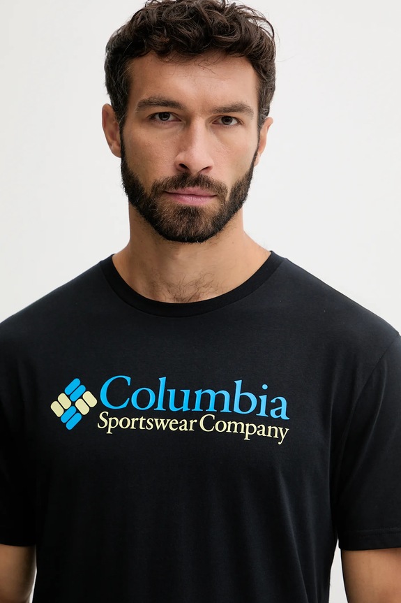 Μπλουζάκι Columbia CSC Basic Logo μαύρο 1680053.
