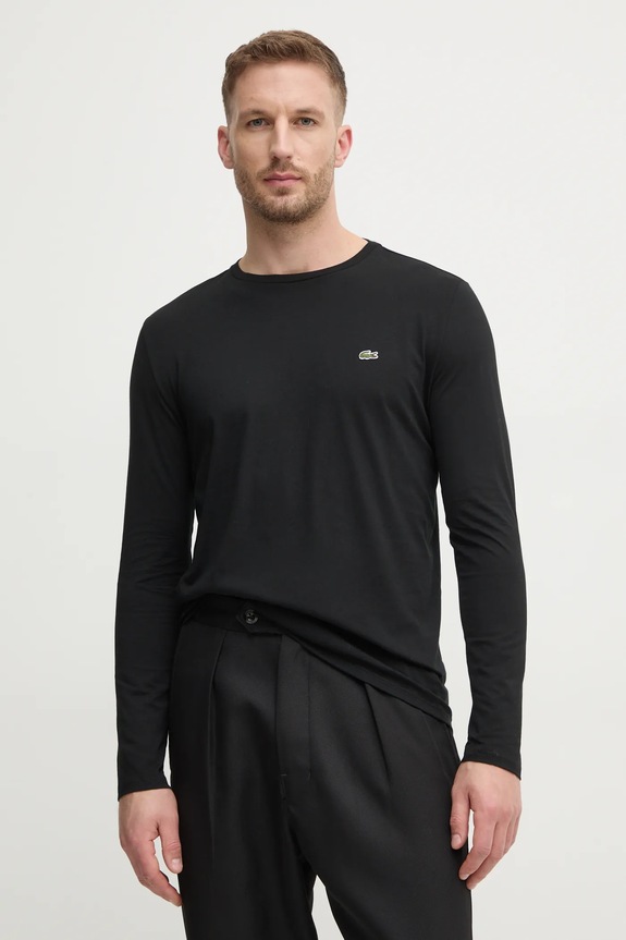 Lacoste longsleeve imprimeu negru TH6712.