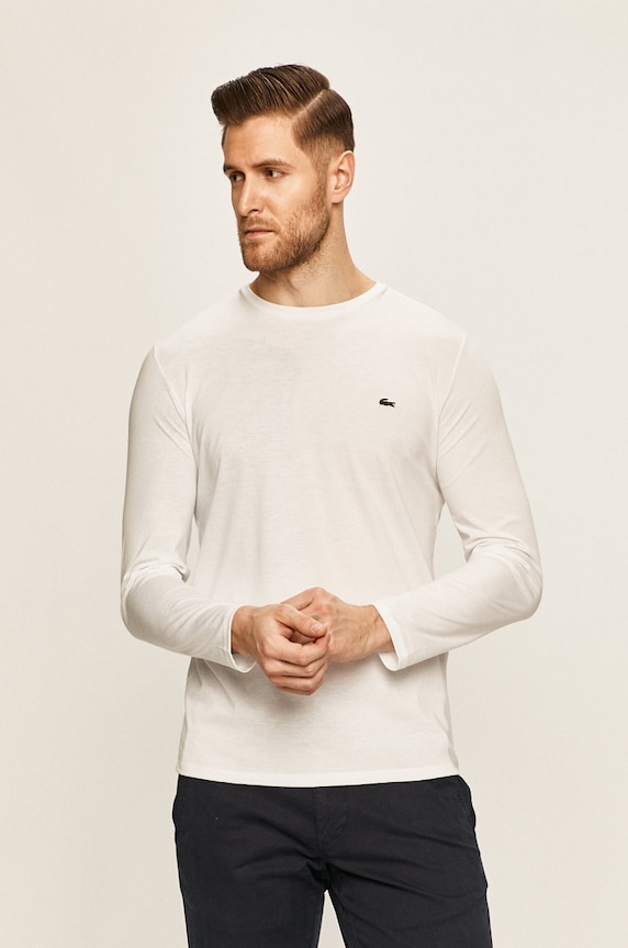 Lacoste camicia a maniche lunghe cotone bianco TH6712.