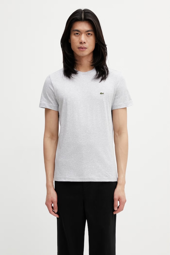 Lacoste T-shirt męski bawełniany bawełna szary TH2038