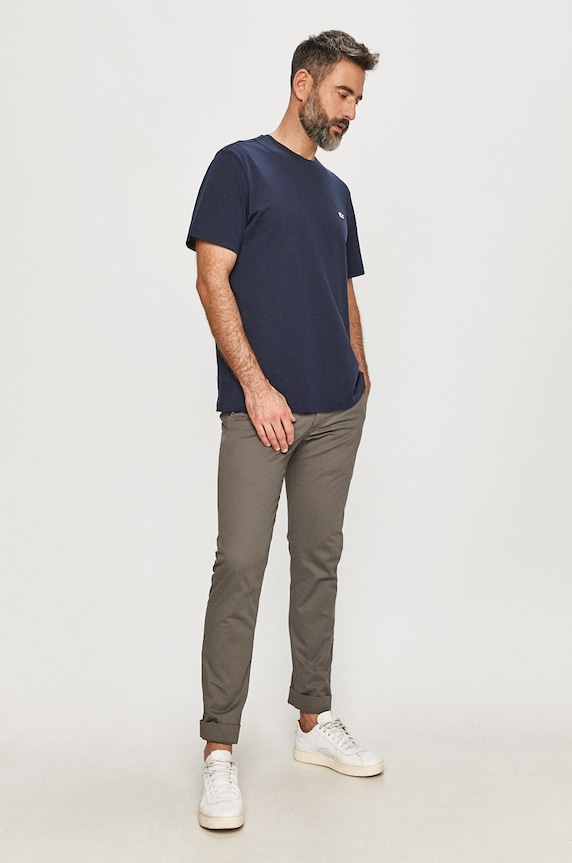 Lacoste T-shirt męski bawełniany TH2038 zielony AW24
