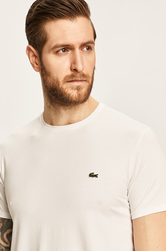 Lacoste T-shirt męski bawełniany bawełna biały TH2038