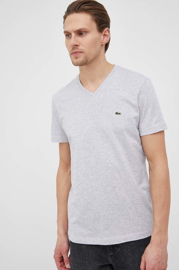 Lacoste - t-shirt pamut szürke TH2036