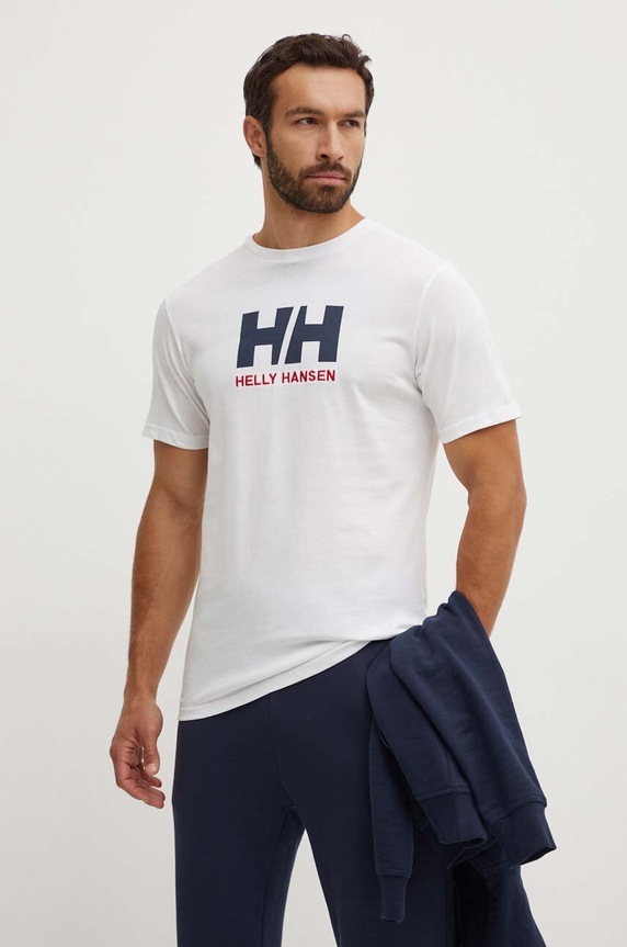 Βαμβακερό μπλουζάκι Helly Hansen άλλο λευκό 33979