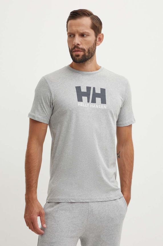 Helly Hansen t-shirt HH LOGO T-SHIRT aplikacja szary 33979