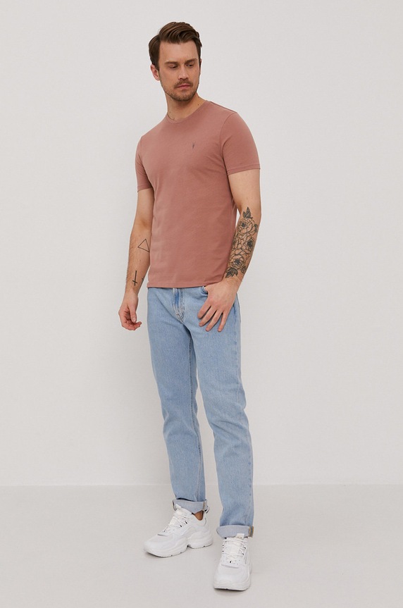 AllSaints t-shirt BRACE TONIC CREW MD131G różowy AA00