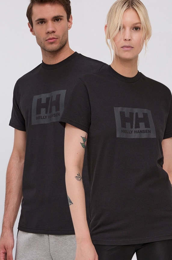 Helly Hansen t-shirt bawełniany TOKYO nadruk czarny 53285