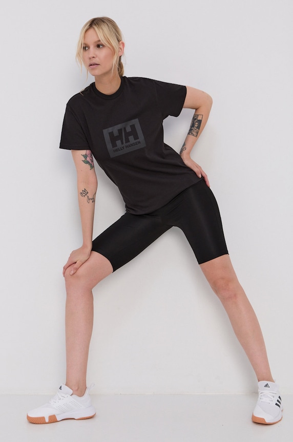 Odzież Helly Hansen t-shirt bawełniany TOKYO 53285 czarny