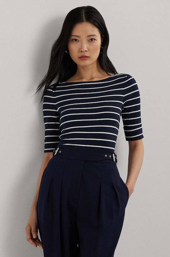 Lauren Ralph Lauren Bluzka 200701085002 wzorzyste granatowy 200701085002