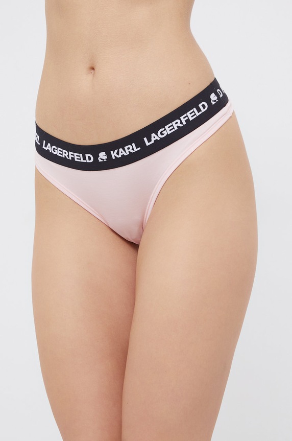 Karl Lagerfeld Stringi 211W2110 dzianina różowy 211W2110