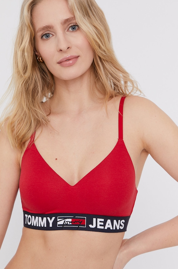 Tommy Jeans Σουτιέν UW0UW02719.4891 πλεκτό ύφασμα κόκκινο UW0UW02719.4891
