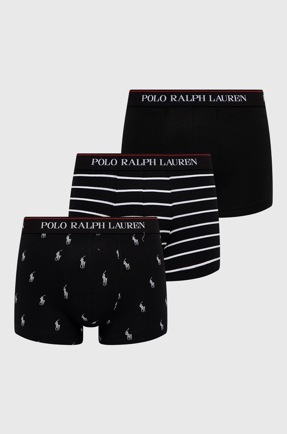 Bokserice Polo Ralph Lauren (3-pack) pletivo crna 714830299009