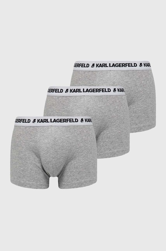 Μποξεράκια Karl Lagerfeld 3-pack εφαρμοστό σορτς μπόξερ γκρί 211M2102