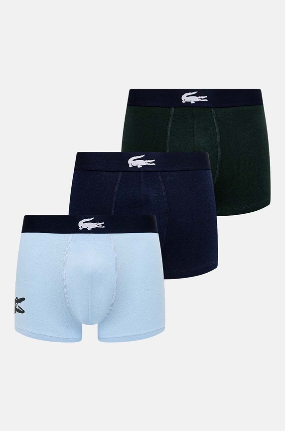 Boxerky Lacoste 3-pack pletenina modrá 5H1803