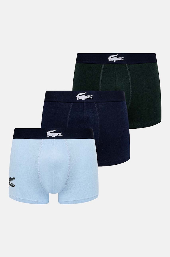 Boxerky Lacoste 3-pack pletenina modrá 5H1803