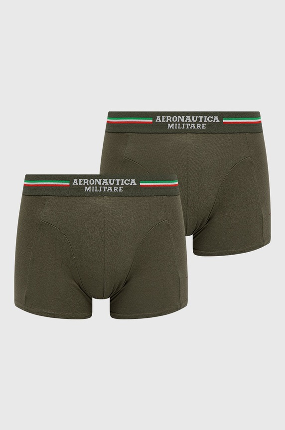 Aeronautica Militare Bokserki (2-pack) dzianina zielony AM1UBX001