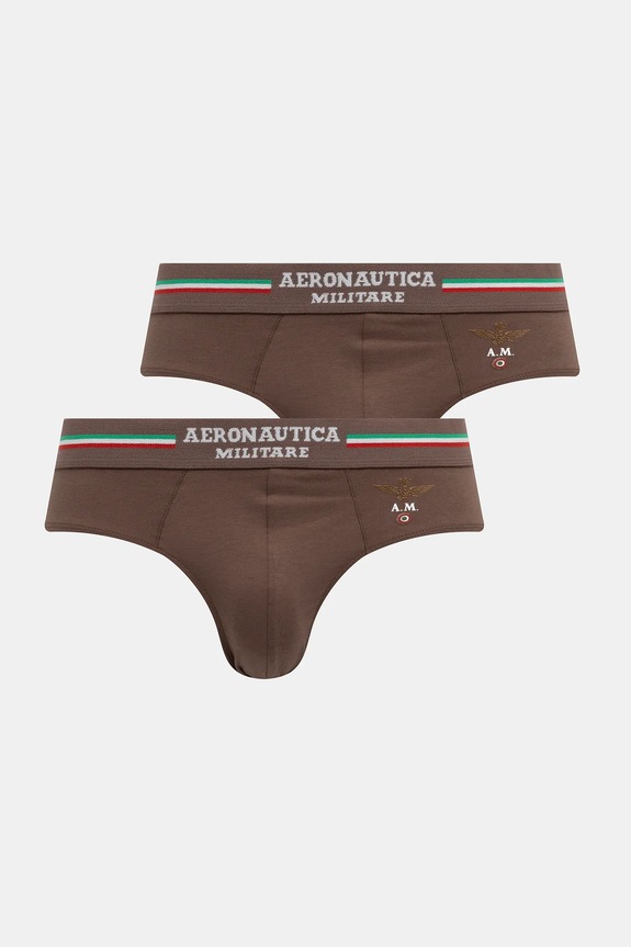 Aeronautica Militare слипы трикотаж коричневый AM1USL001