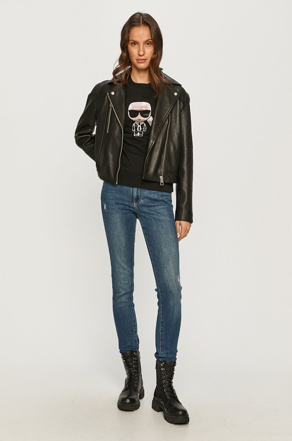 Karl Lagerfeld - Bluza bawełniana 210W1822 210W1822 czarny AW21