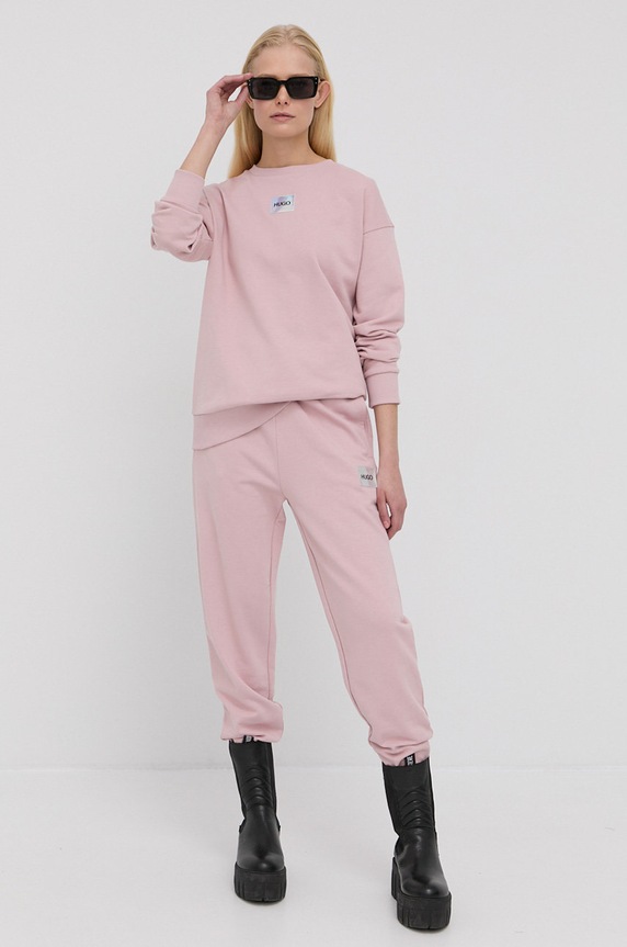 HUGO bluza bawełniana 50455971 50455971 różowy AA00