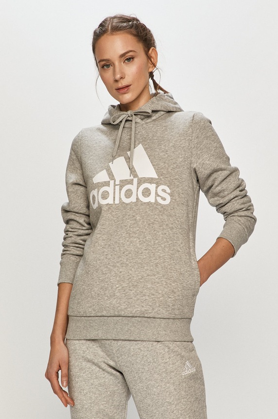 adidas - Bluza GL0719 z kapturem szary GL0719