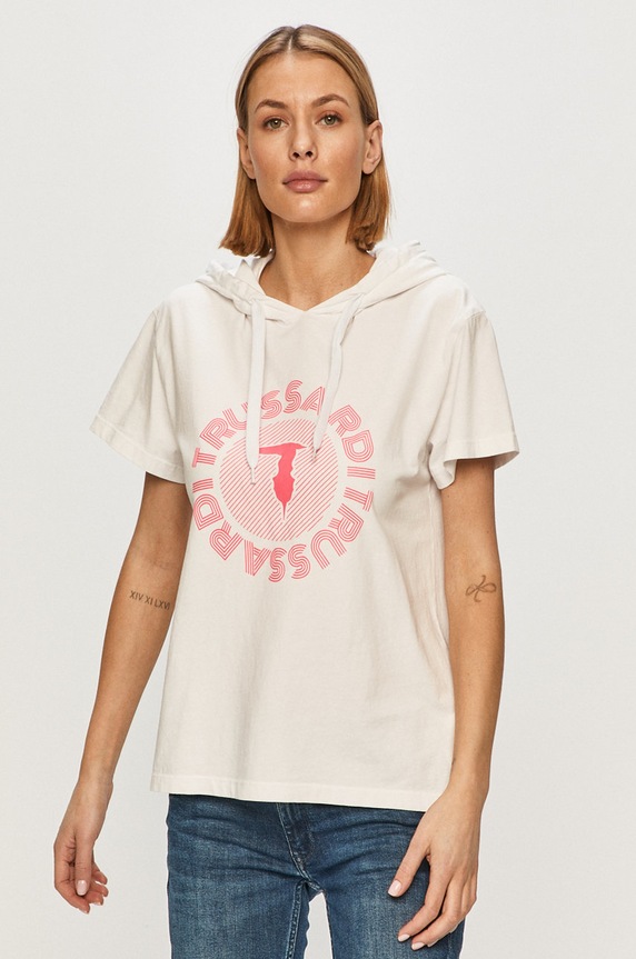 Trussardi Jeans - T-shirt biały 56T00385.1T005264