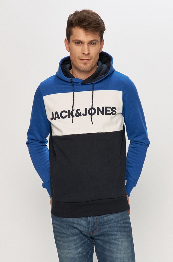Jack & Jones - Mikina s kapucí modrá 12172344