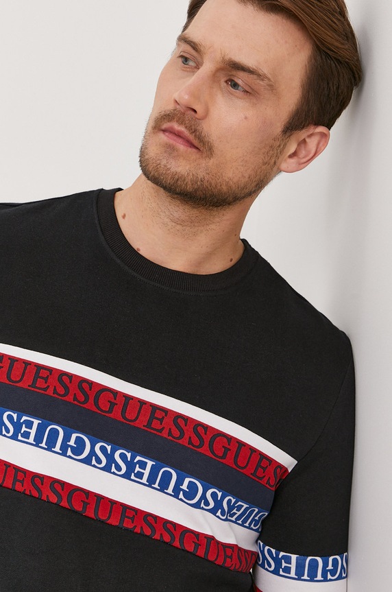 Guess Hanorac de bumbac negru M1RQ53.KAD61