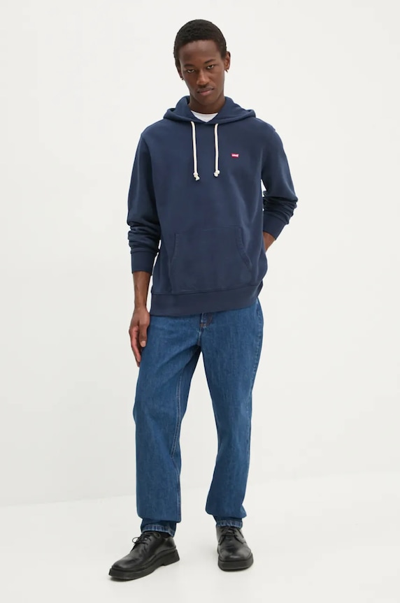 Levi's Βαμβακερή μπλούζα 34581.0009 σκούρο μπλε AW22