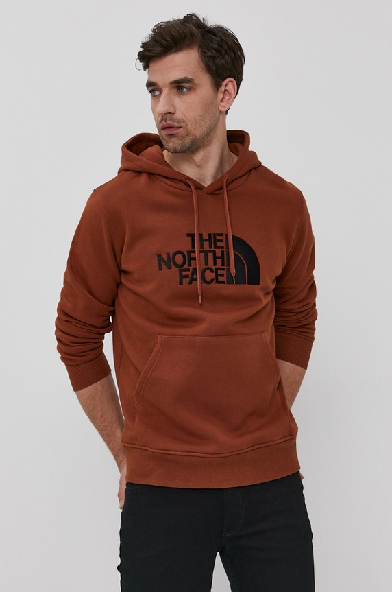 Bavlnená mikina The North Face hnedá NF00AHJYBJ61