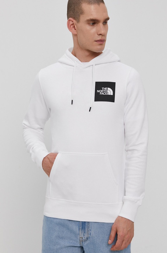 Mikina The North Face s kapucí bílá NF0A55UVFN41