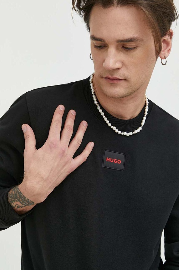 HUGO bluza bawełniana Diragol212 aplikacja czarny 50447964