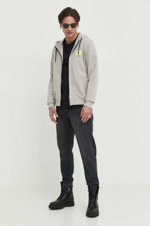 HUGO bluza bawełniana Daple212 50447972 beżowy AW25