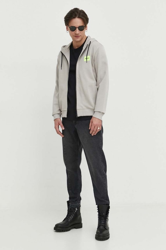 HUGO bluza bawełniana Daple212 50447972 beżowy AW25