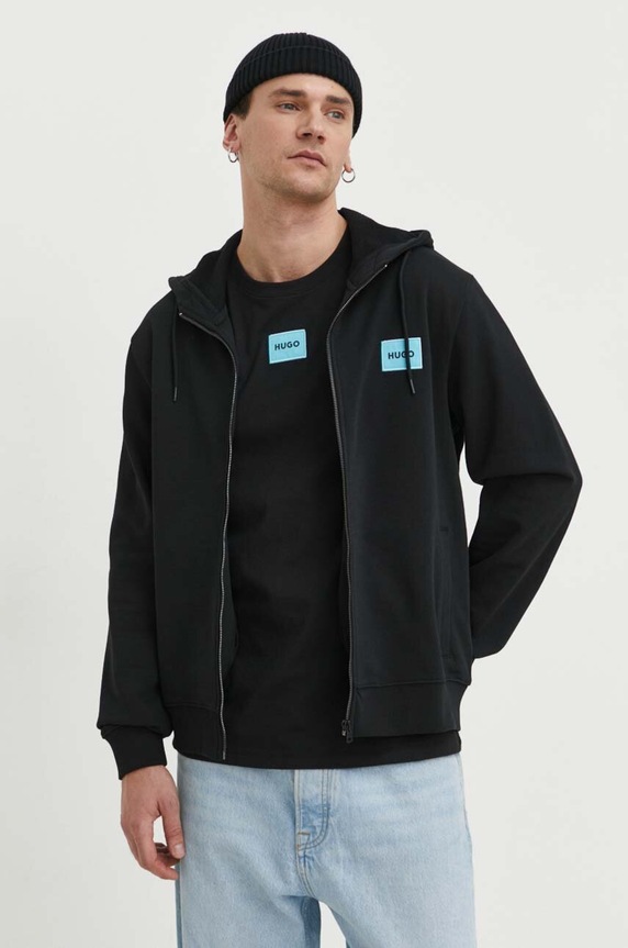 HUGO bluza bawełniana Daple212 czarny 50447972