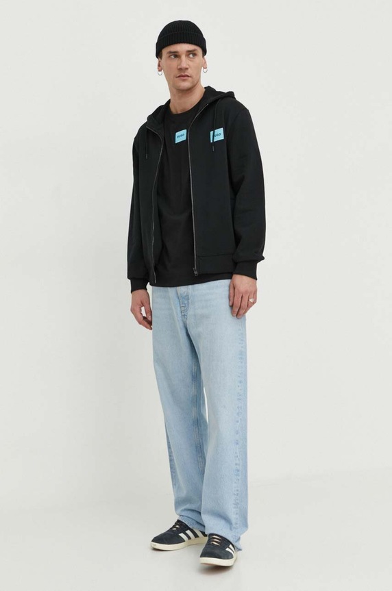 HUGO bluza bawełniana Daple212 50447972 czarny AW25