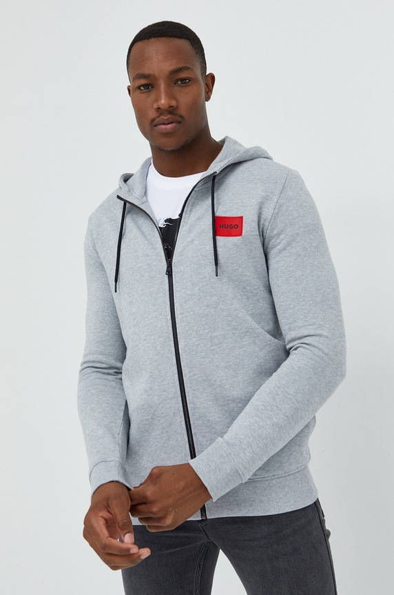 HUGO pamut melegítőfelső pamut szürke 50447972
