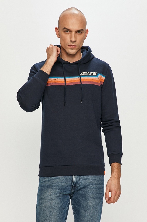 Mikina Jack & Jones s kapucňou tmavomodrá 12186385