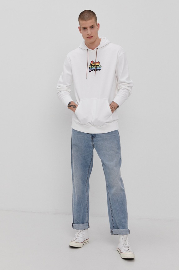Lee Bluza bawełniana L82RSP12 biały SS21