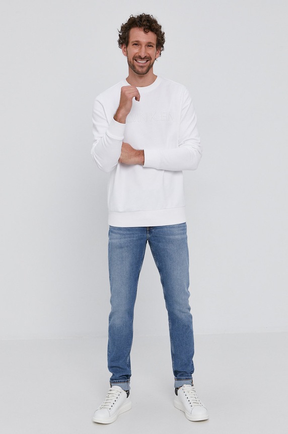 Calvin Klein Bluza bawełniana K10K105150.4891 biały SS21