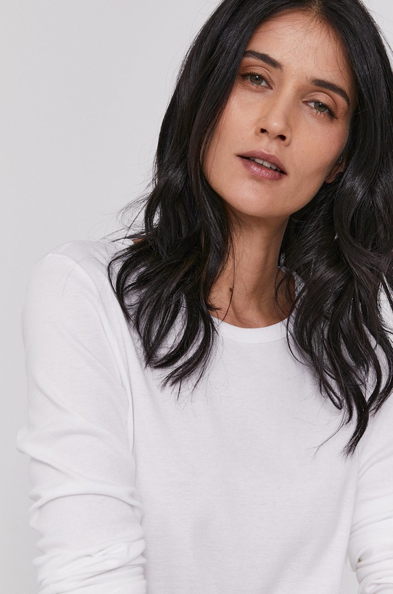 Tričko s dlouhým rukávem United Colors of Benetton bílá 3GA2E16F9.101