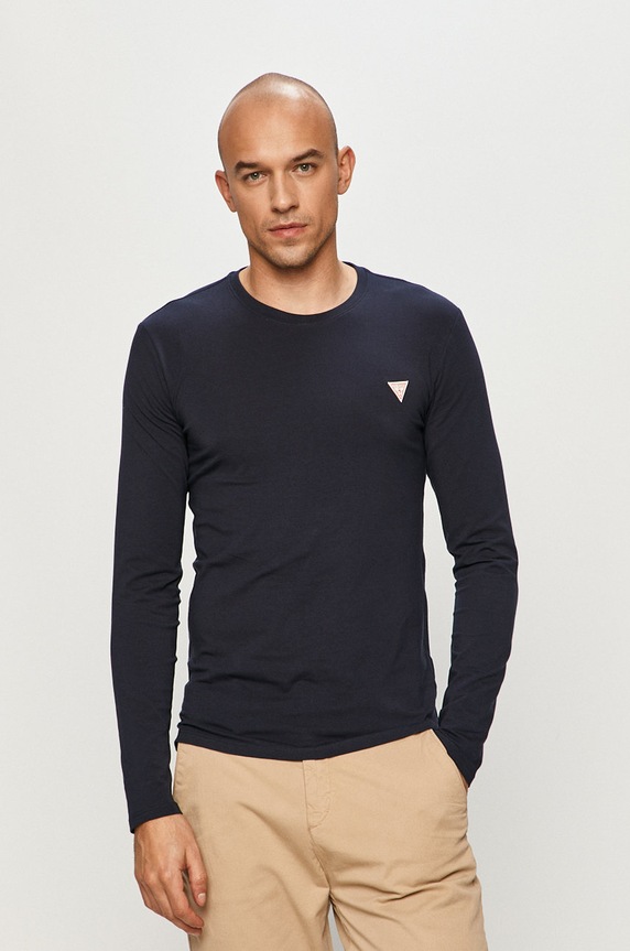 Guess - Tričko s dlhým rukávom s elastanom tmavomodrá M1RI28.J1311