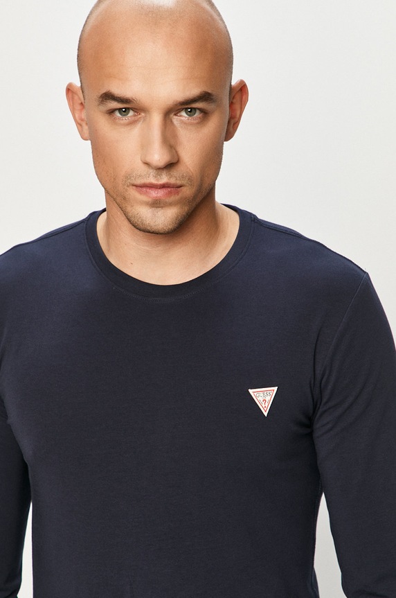Guess - Tričko s dlhým rukávom tmavomodrá M1RI28.J1311