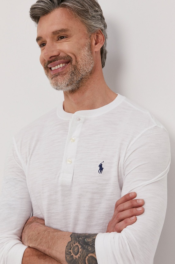 Polo Ralph Lauren camicia a maniche lunghe rilassato bianco 710790058002