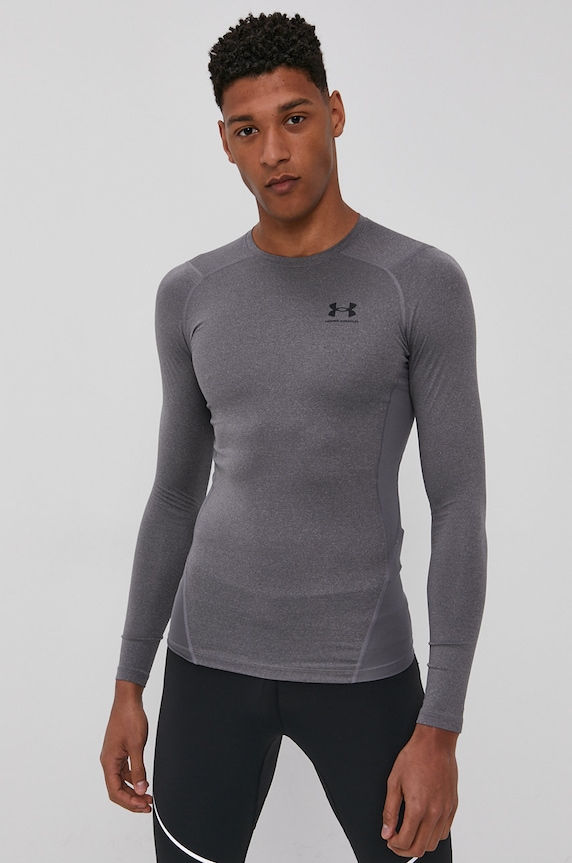 Tréningové tričko s dlhým rukávom Under Armour s elastanom sivá 1361524