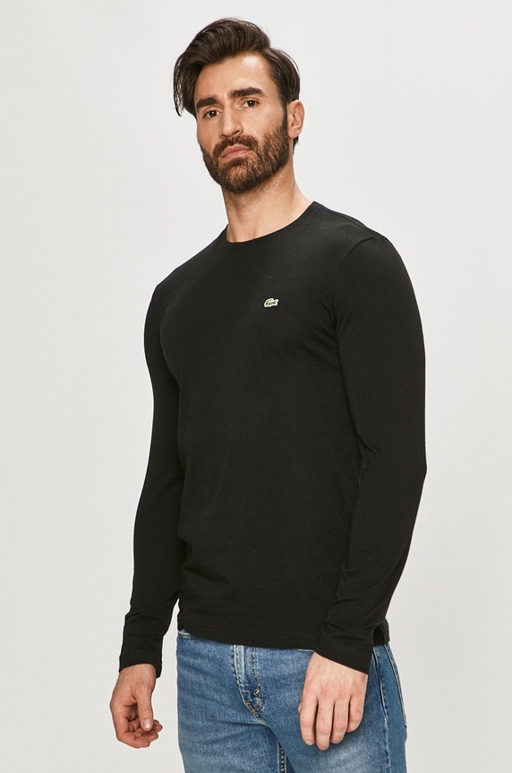 Lacoste cotton longsleeve top cotton black TH2040