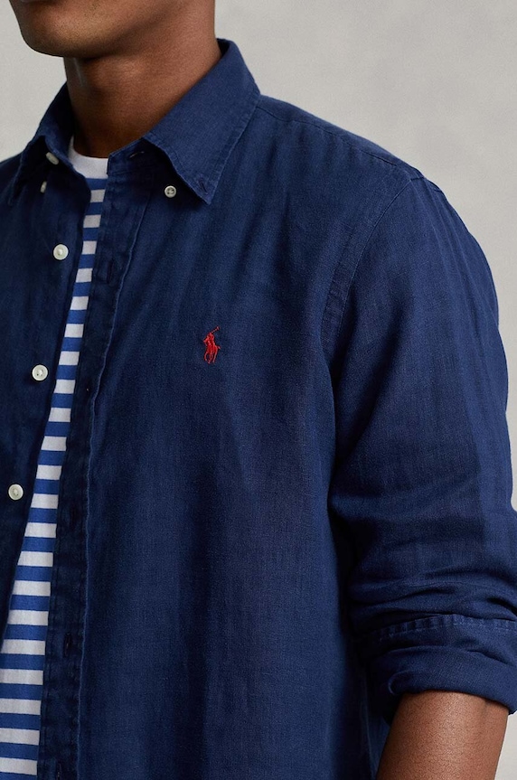 Ρούχα Πουκάμισο Polo Ralph Lauren 710829443001 σκούρο μπλε
