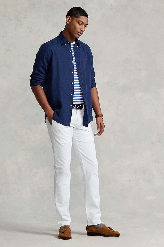 Πουκάμισο Polo Ralph Lauren σκούρο μπλε 710829443001