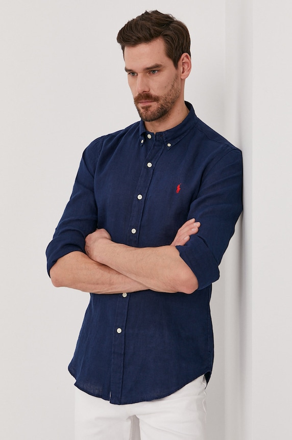 Πουκάμισο Polo Ralph Lauren 710829443001 σκούρο μπλε