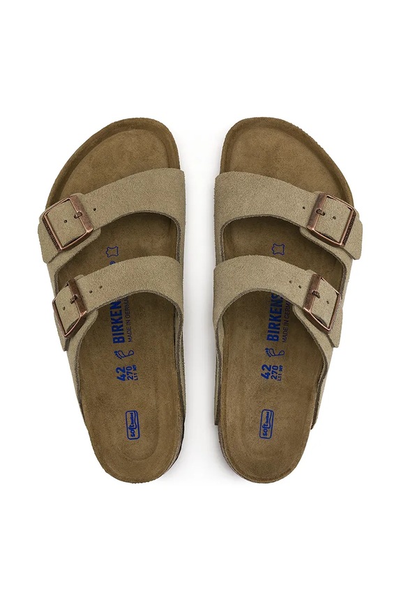 Birkenstock papuci din piele Arizona 951303 bej